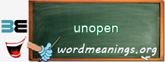 WordMeaning blackboard for unopen